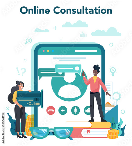 Audit online service or platform. Online consultation about business