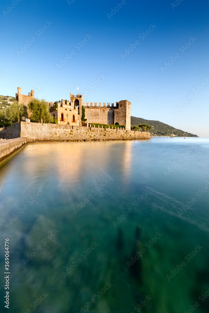 The Scaliger castle of Torri del Benaco overlooks Lake Garda. Verona province, Veneto, Italy, Europe. 