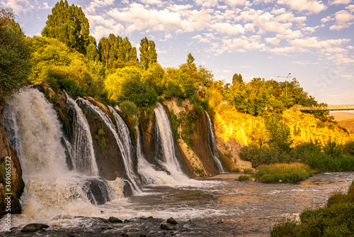 Muradiye waterfall  which is located on the Van - Dogubeyazit highway  a natural wonder often visited by tourists in Van  Turkey