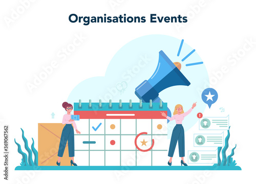 Event manager or service concept. Celebration or meeting