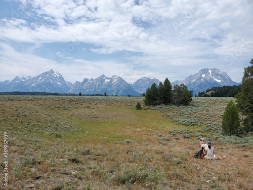 Scenic view of the mountains in the Tetons