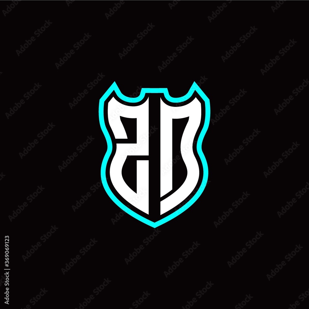 Z D initial logo design with shield shape Z D initial logo design with shield shape