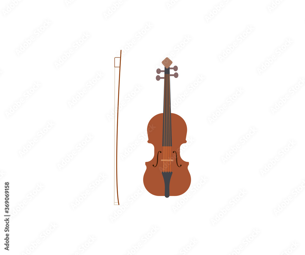 Naklejka premium Music, string, violin icon. Vector illustration, flat design.