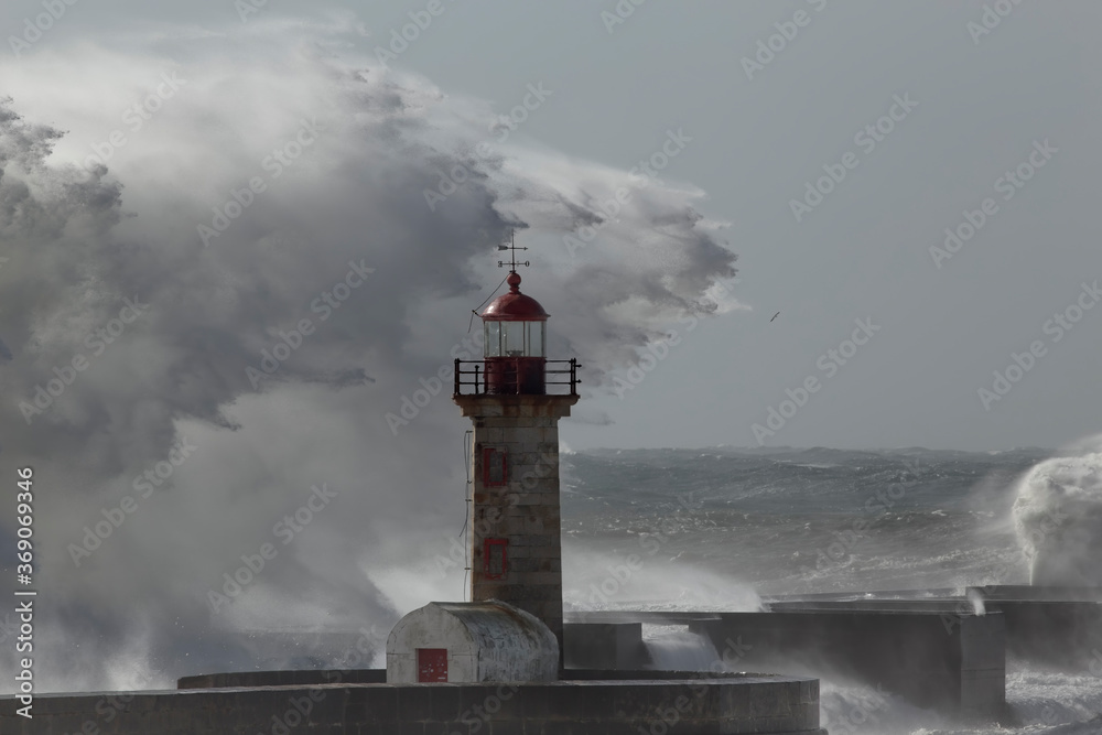 Big stormy wave splash detail - obrazy, fototapety, plakaty 