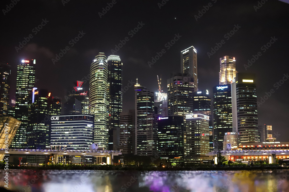 Singapore - January  20 2020 : Marina Bay Singapore City
