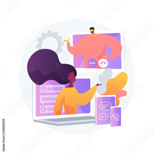Unified communication abstract concept vector illustration. Enterprise communications platform, consistent unified user interface, framework for real-time audio video integration abstract metaphor.
