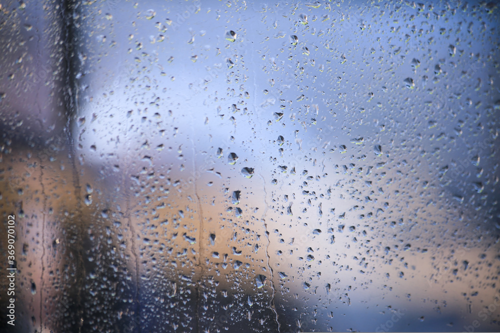 Drops of water perched on my window glass