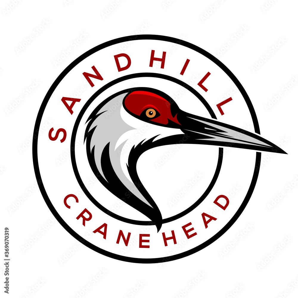 Fotografija sandhill crane head logo design vector