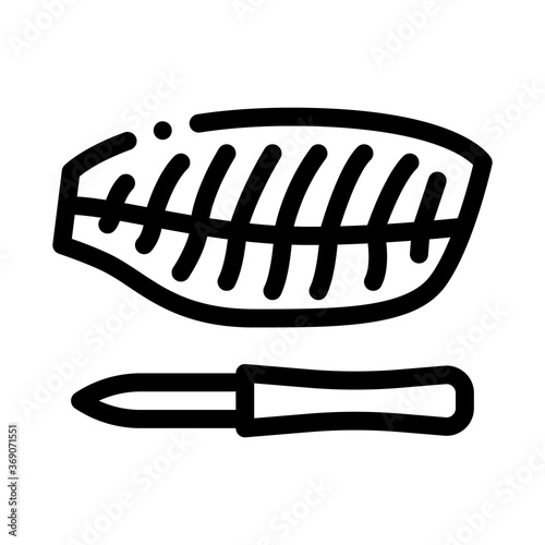 fish fillet icon vector. fish fillet sign. isolated contour symbol illustration
