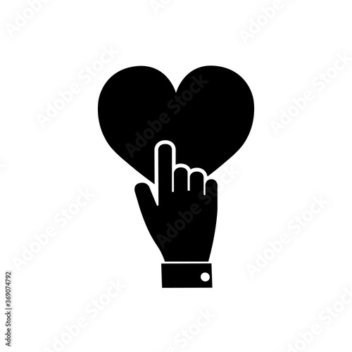 Heart icon, heart and hands, friendship, love icon isolated on white background