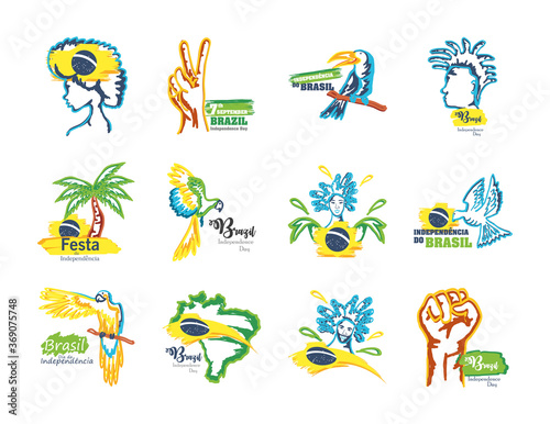 bundle of brazil independence day icons