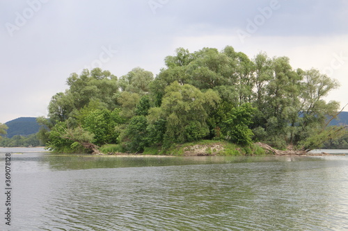 Confluence of Hron river with Danube river near Sturovo  south Slovakia