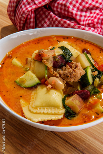 Ravioli Sausage Minestrone Soup photo