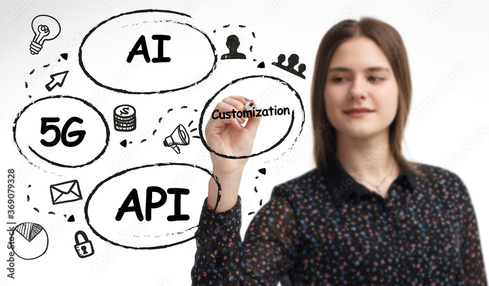 Business, technology, internet and network concept. Young businessman thinks over the steps for successful growth: Business, technology, internet and network concept. Young businessman thinks over the steps for successful growth: