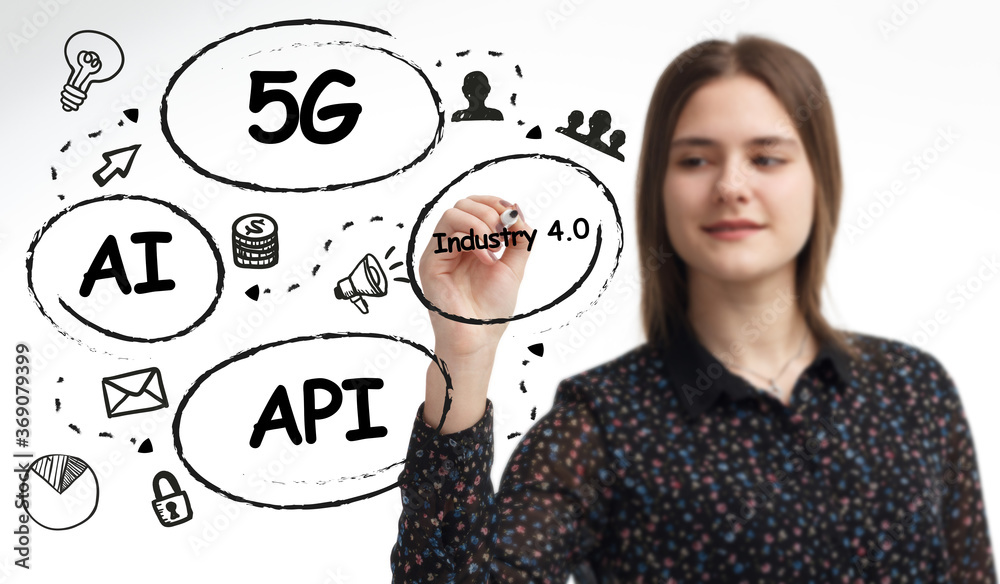 Business, technology, internet and network concept. Young businessman thinks over the steps for successful growth: Business, technology, internet and network concept. Young businessman thinks over the steps for successful growth: