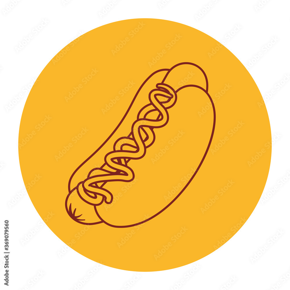 fast food delicious hot dog, line style icon fast food delicious hot dog, line style icon