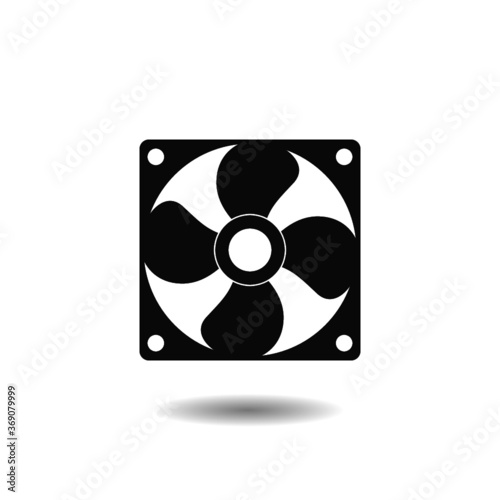 Cooling fan icon with shadow