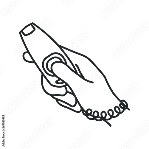 clicker and whistle for dog, line icon