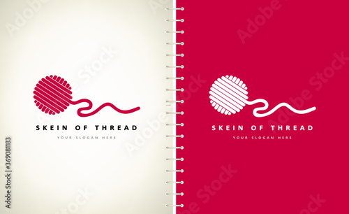 Knitting logo vector. Knitting a ball of thread logo vector.