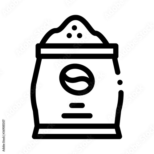 coffee production bag icon vector. coffee production bag sign. isolated contour symbol illustration