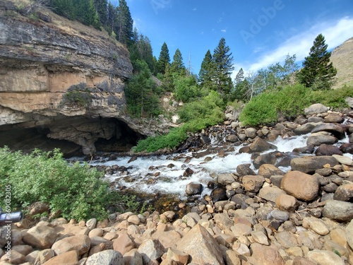 Sinks Canyon in Wyoming with running water