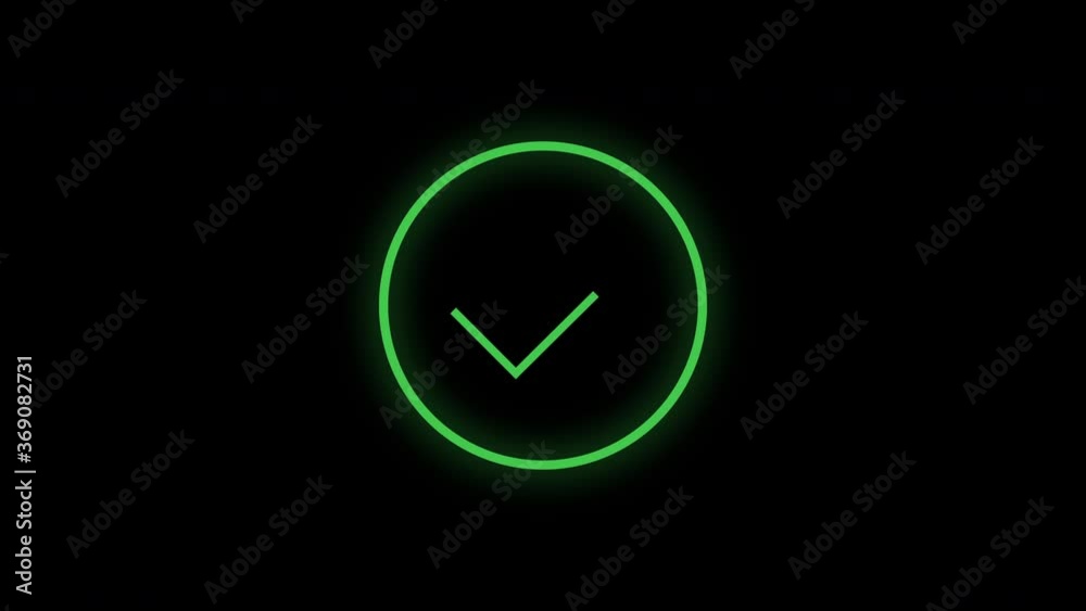 Animation in motion graphics of a check mark symbol. Symbolizing right. Motion Graphics. Transparent Background