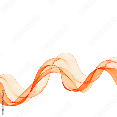 Orange abstraction wave isolated on white background. Advertising layout. Vector graphics. Eps 10