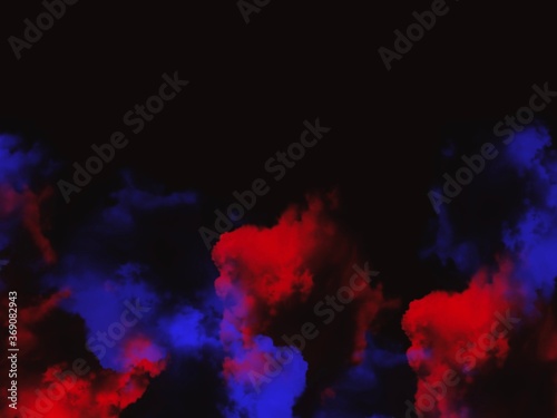 abstract colorful smoke on black background 