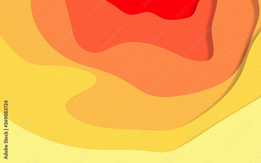Abstract red orange and yellow paper cut shapes gradient background.paper art style textured with wavy layers 3D render.for background wallpaper and Business template. Abstract red orange and yellow paper cut shapes gradient background.paper art style textured with wavy layers 3D render.for background wallpaper and Business template.