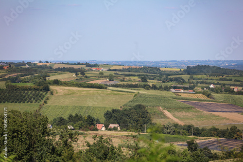Obraz na płótnie aerial view of a village in Serbia ex Yugoslavia w salonie