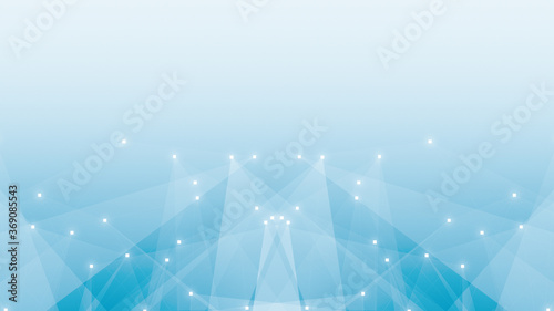 Abstract technology and science polygonal space low poly background Tone blue white with connecting dots and lines. © MOMOSTOCK