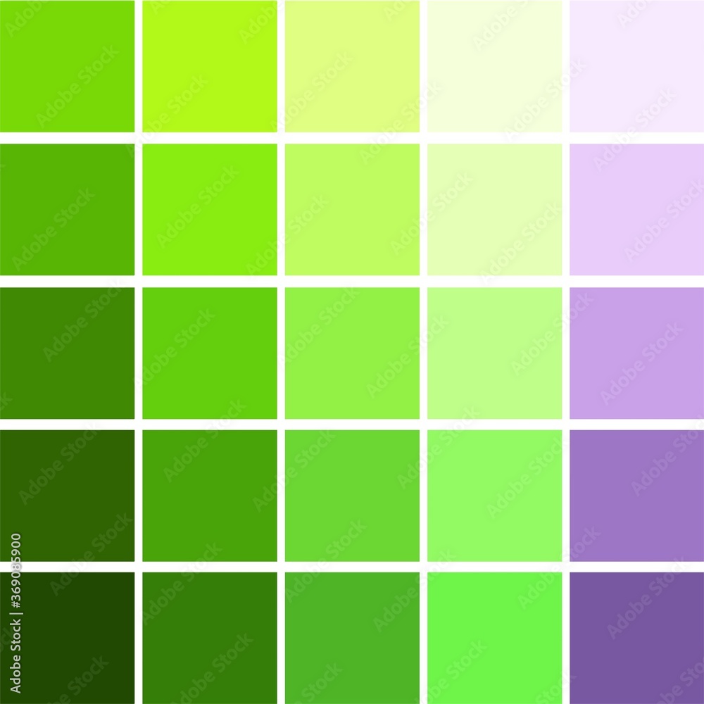 Abstract square pattern, color combination texture. Shades, tones and nuances, gradient scheme. Pastel light pink violet yellow and dark muted green purple colors for background and printing.