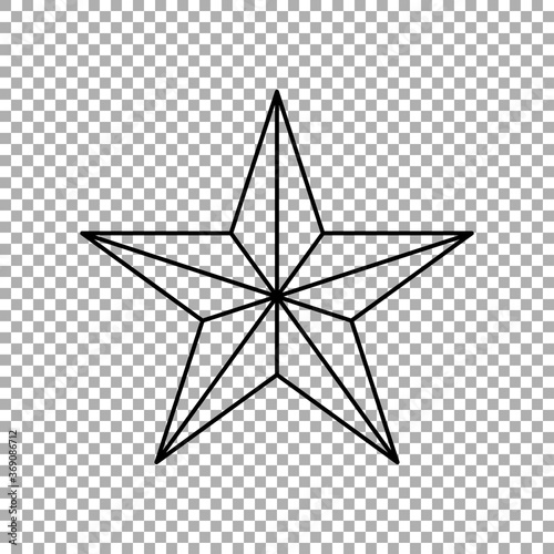 Star icon isolated on transparent background. Vector illustration