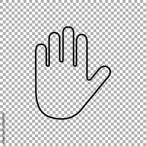 Hand icon isolated on transparent background. Vector illustration