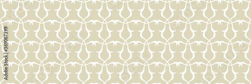 White abstract seamless pattern on olive green background