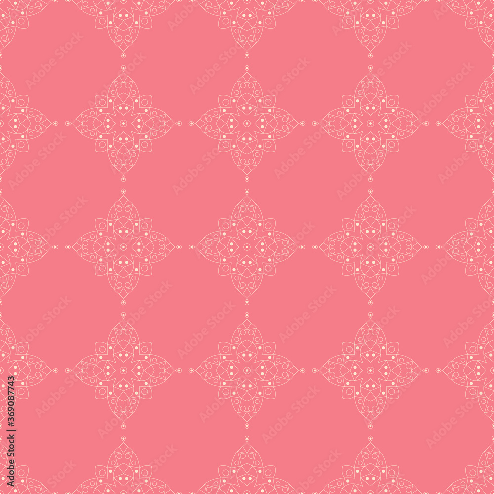 Pink background with beige indian seamless pattern