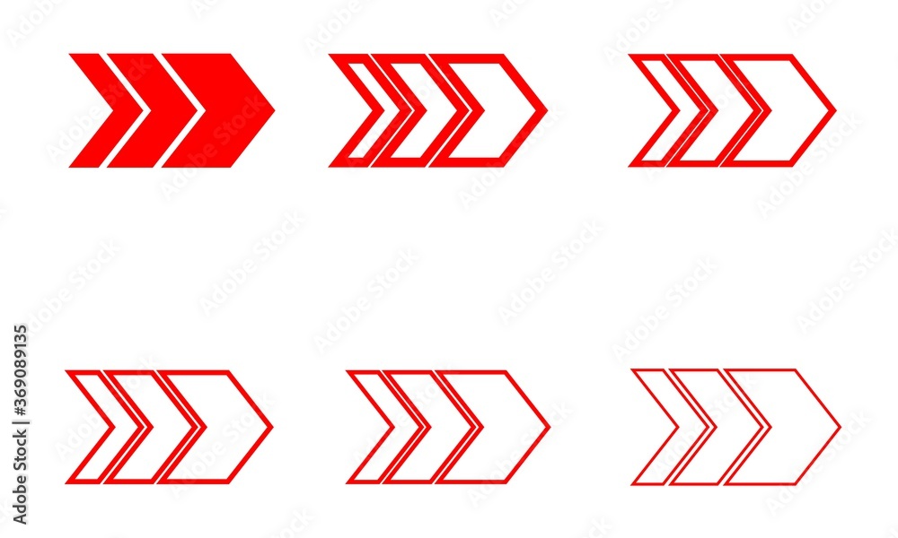 red next arrow icons vector concept with white background red next arrow icons vector concept with white background