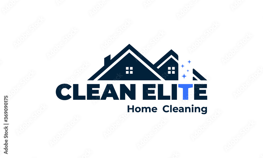 illustration vector graphic logo designs. combination pictogram and logotype home cleaning services