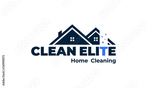 illustration vector graphic logo designs. combination pictogram and logotype home cleaning services