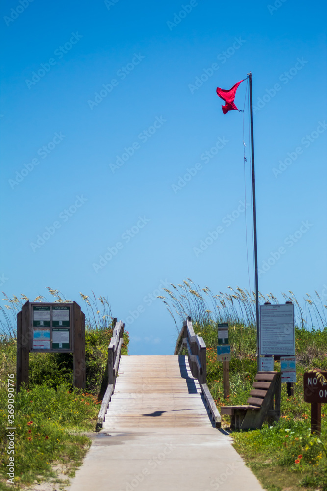 Wooden walkway beach access