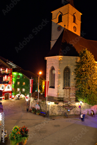 Night view of St Wolfgang, Austria