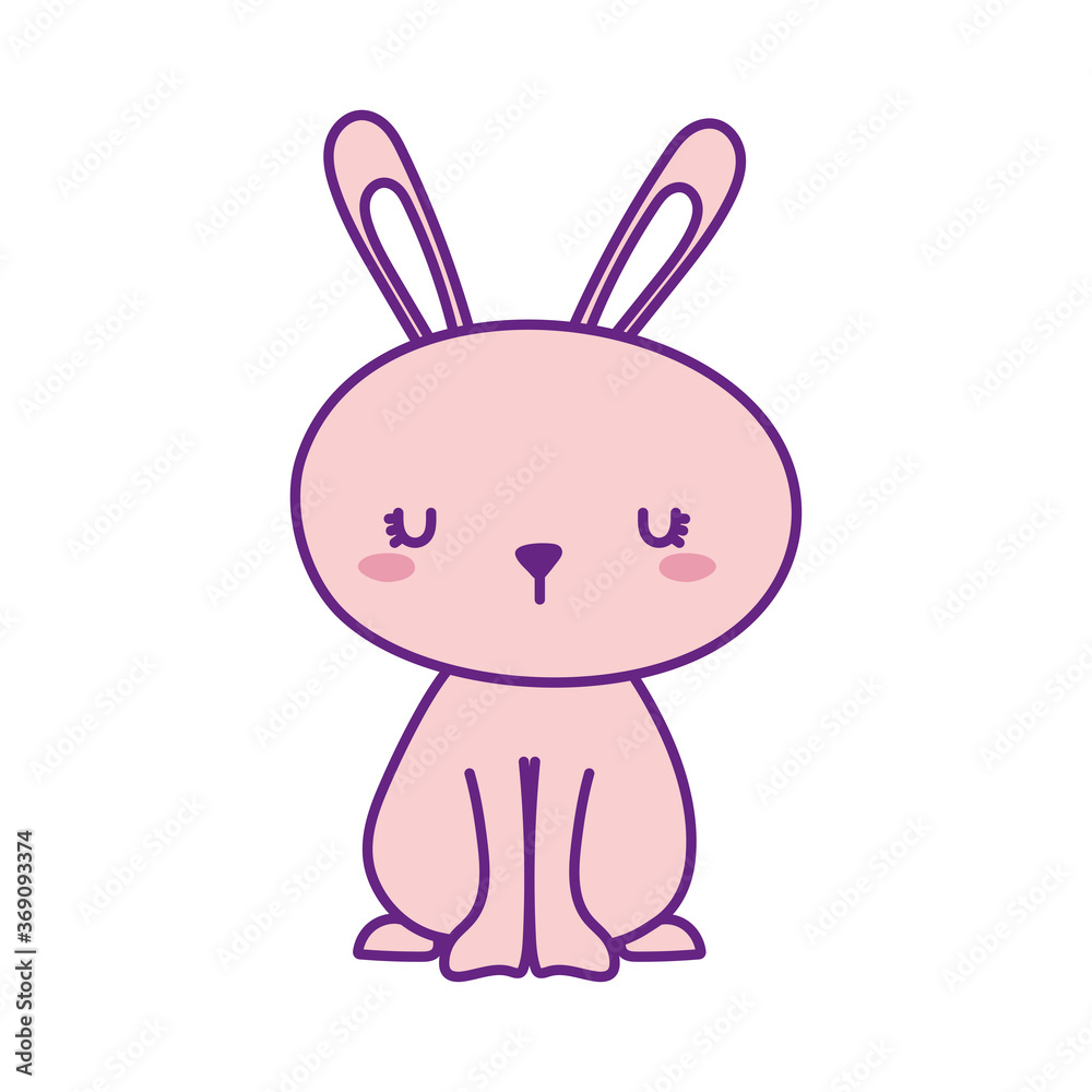 Cute rabbit cartoon line and fill style icon design, Animal zoo life nature and character theme Vector illustration Cute rabbit cartoon line and fill style icon design, Animal zoo life nature and character theme Vector illustration