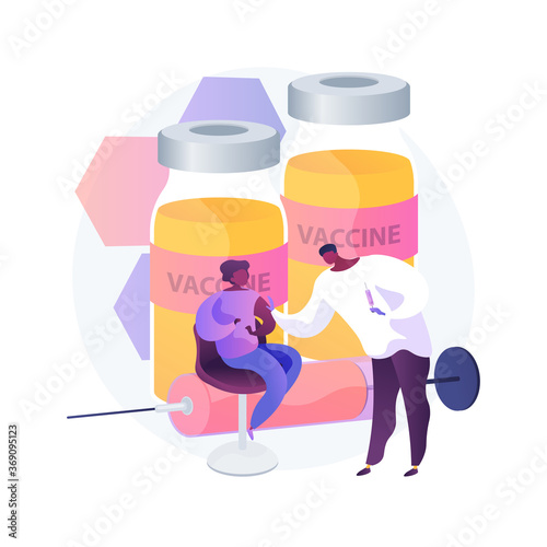 Vaccination of preteens and teens abstract concept vector illustration. Older children immunization, vaccination of teens and preteens, prevent kids from infectious diseasess abstract metaphor.