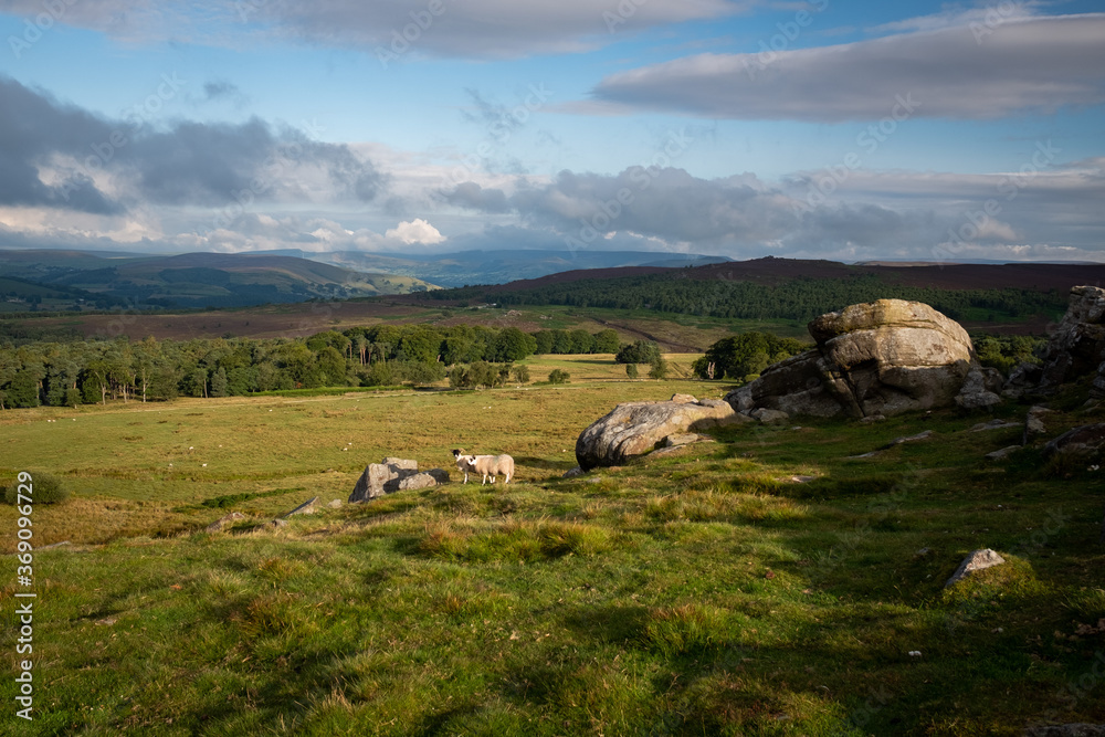 Hope Valley and Longshaw from White Edge Moor, Peak District, UK