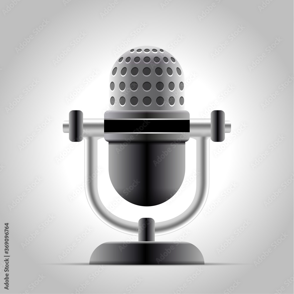 Vector microphone isolated on white background. Vector microphone isolated on white background.