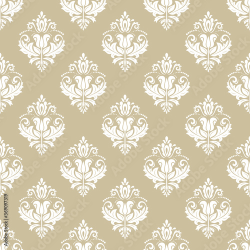 Orient classic pattern. Seamless abstract background with vintage elements. Orient background. Gold and white ornament for wallpaper and packaging
