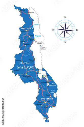Malawi map photo