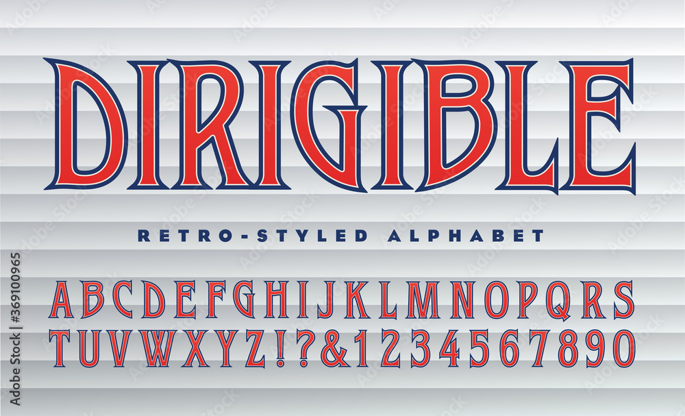 Vector Retro Alphabet; A Condensed Font with Large Pointed Serifs. This ...
