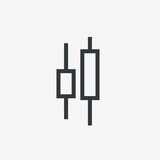 Candlestick chart icon. Stock marke exchange simbol. Vector illustration isolated on white background.