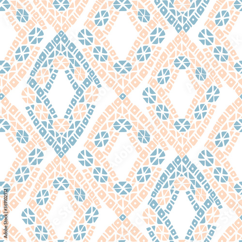 Vector seamless vintage pattern of traditional textile knitting ornament